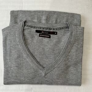 Brice Cotton Cashmere Women’s Size Small Gray V Neck Pull Over Sweater